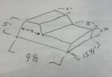 LOT #27 - 15-1/4 x 9-1/2 x 3-1/4 à 5''