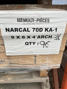 LOT #1 OF 100 REFRACTORY ARCH BRICKS 70% ALUMINA - 9'' x 6'' x 4" to 3.5"